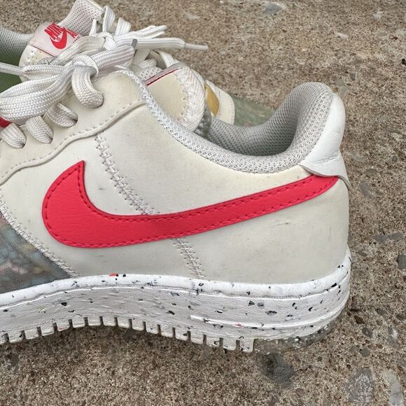 Nike Air Force 1 Crater Shoes Womens Size 6.5 CT1986 101 Summit‎ White Red - Picture 7 of 11